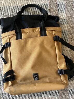 Chrome Industries Two-Tone Black and Tan Rolltop Backpack